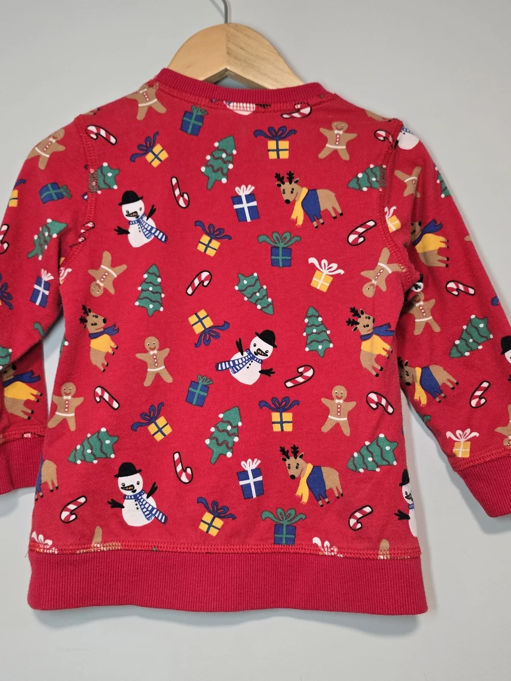 H&M Red Kids Holiday Joggers Set with Festive Prints Soft.